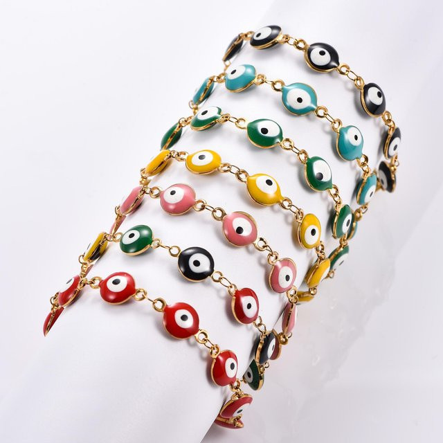 Armband Gliederkette Edelstahl, Bunt, Damen, 24 cm - Bild 1