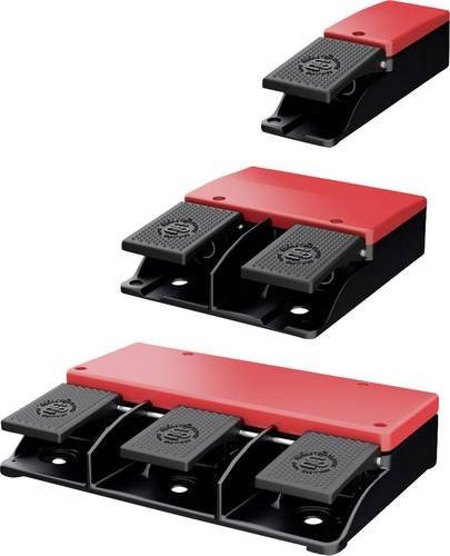 Bernstein F1-AU0-10 Fußschalter mit 1 Pedal und 1 Schließer in Rot, IP65 Schutzklasse, Metallgehäuse - Bild 1