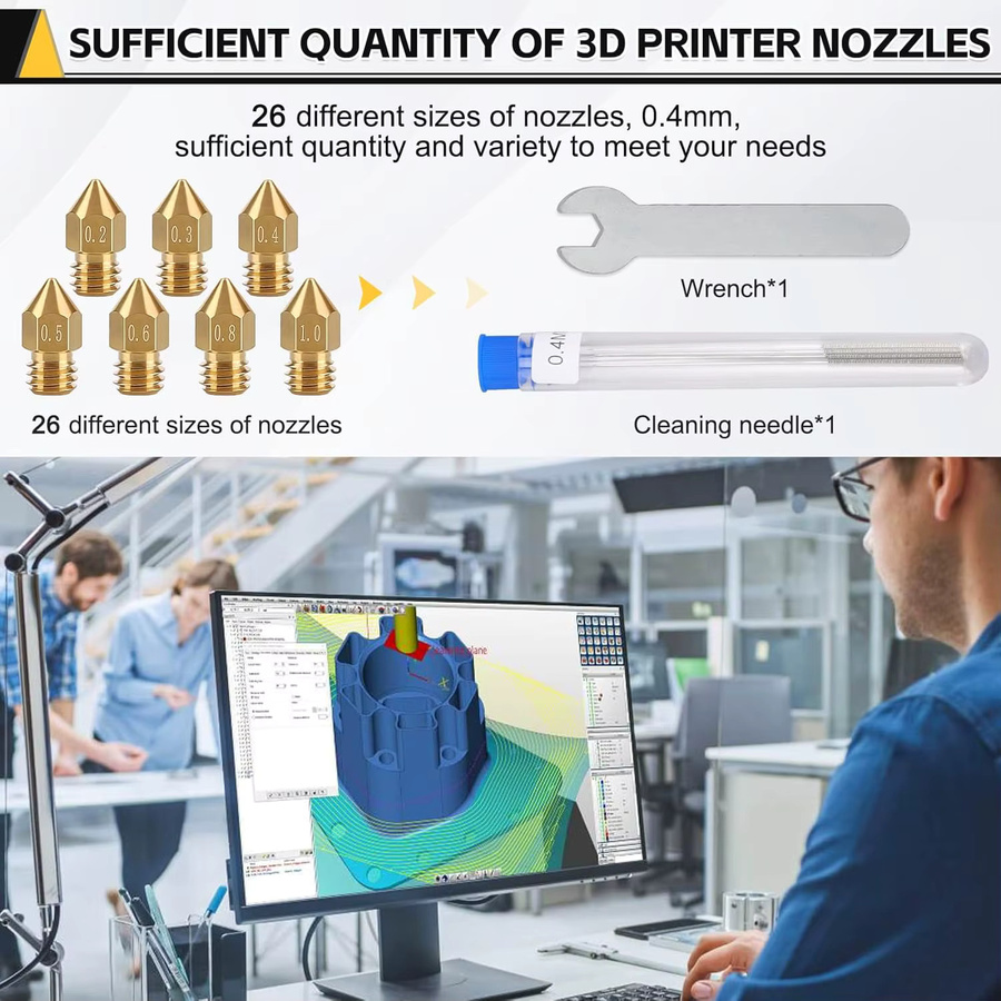 Creality MK8 Ender 3 V2 Hotend-Düsen 0,4 mm in Gold mit DIY-Werkzeug-Aufbewahrungsbox für FDM 3D-Drucker - Bild 3
