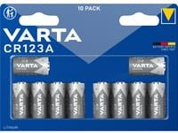 Varta Lithium Cylindrical CR123A Fotobatterie 3V, 10 Stück, 1430 mAh, Silber - Bild 1