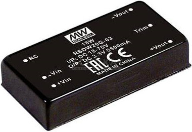 MEAN WELL RSDW20G-15 Netzteil und Spannungsumwandler in Schwarz - Bild 1