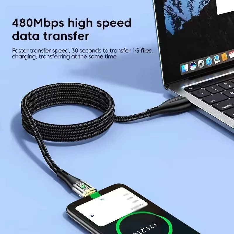 Lenovo USB-auf-Typ-C-Kabel 120W Schnellladegerät und Datenkabel in Schwarz - Bild 5