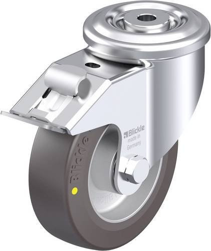 Blickle LKR-ALST 125K-FI-AS Stahlblech-Lenkrolle in Silber, Rad-Durchmesser: 125 mm, Tragfähigkeit: 350 kg - Bild 1
