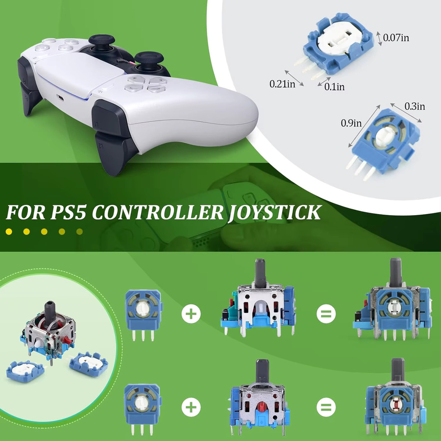 VGBUS 50er Set Original OEM Analog Stick Sensoren für PS5 und PS4 Controller, Micro Mini Schalter Achse Potentiometer mit 2,3 kOhm und 10 kOhm - Bild 3