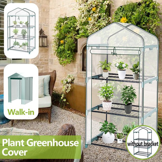 Wetterfeste Gartengewächshaus-Abdeckung aus transparentem Kunststoff mit aufrollbarem Doppelreißverschluss zum Frostschutz für dein Pflanzenwachstum - Bild 1