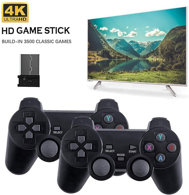 2 Stück Kabellose 2,4G Gaming-Controller in Schwarz für PC, Android, TV und Smartphone, Ergonomisches Gamepad Set für M8 X2 M15 Game Stick - Bild 1