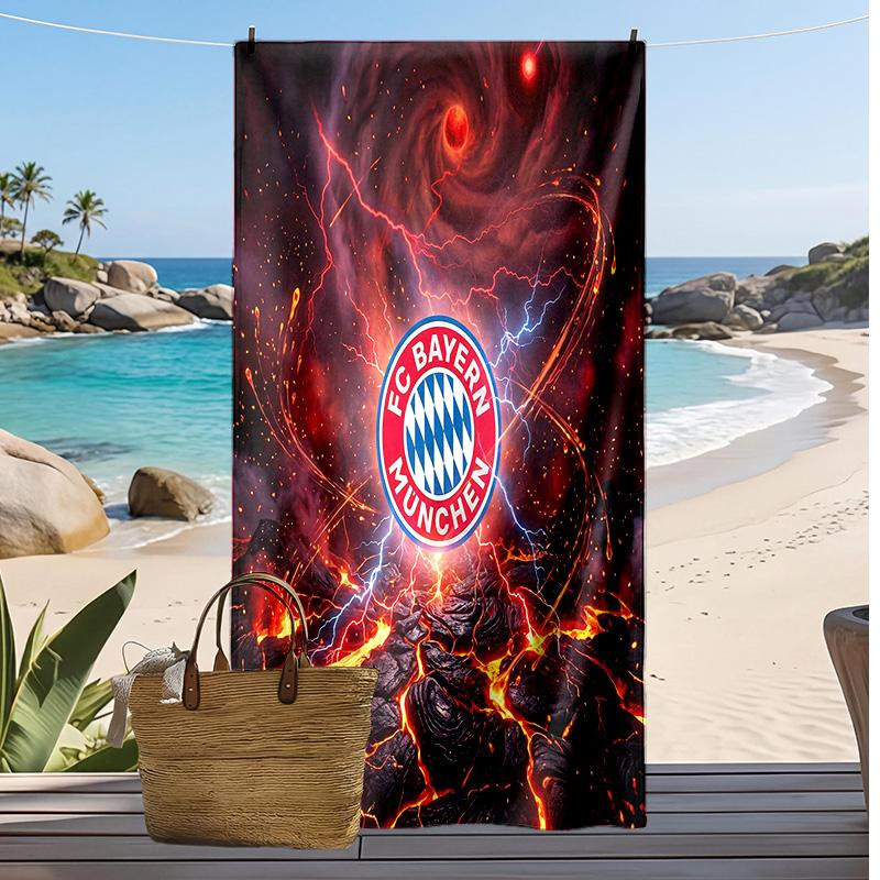 FC Bayern München Strandtuch, schnelltrocknendes und weiches Handtuch, B/H: 70 x 140 cm, Multicolor - Bild 1