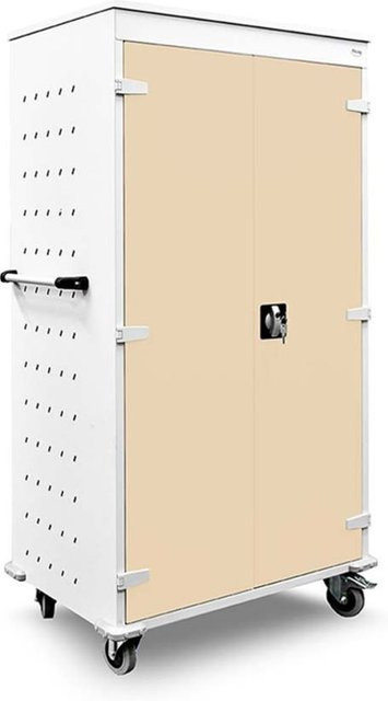 rotstahl Laptopwagen mit 26 Fächern in Elfenbein und lichtgrauem Korpus, B: 92 cm, H: 154 cm - Bild 1