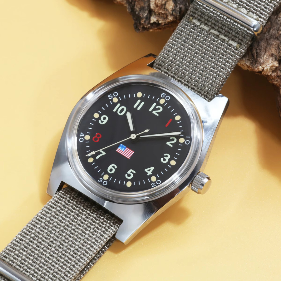 HEIMDALLR Armbanduhr Edelstahl, Handaufzug, 36 mm, Herren, Schwarz - Bild 4