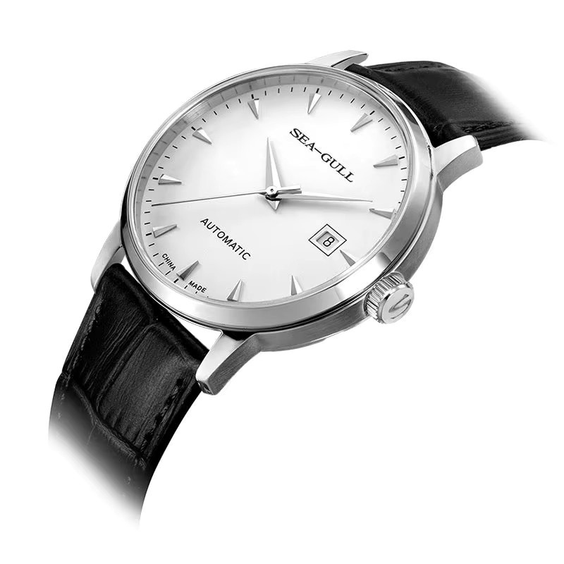 Seagull Armbanduhr, Mechanisch, Edelstahl, Leder, Herren - Bild 3