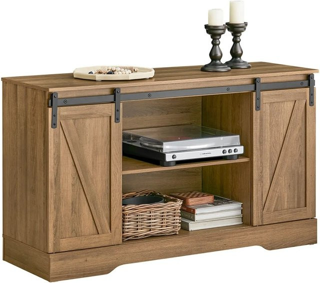 SoBuy Sideboard FSB60-BR als Wohnzimmerschrank, Kommode und Küchenschrank in Braun und Schwarz, B/T/H: 120 x 40 x 70 cm - Bild 1