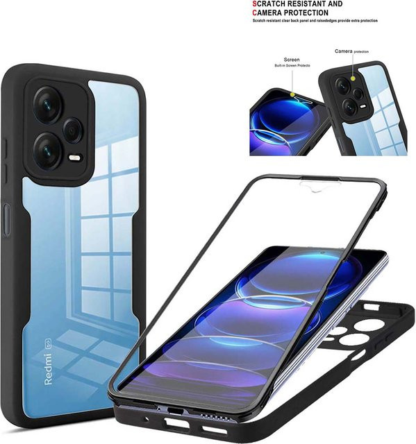 Xiaomi Handyhülle 360 Grad Vollschutz Anti-Schock und Anti-Fall für Redmi Note 12, Redmi Note 11 Pro Plus, Redmi Note 12S und Redmi Note 11S in Schwarz oder Blau - Bild 1