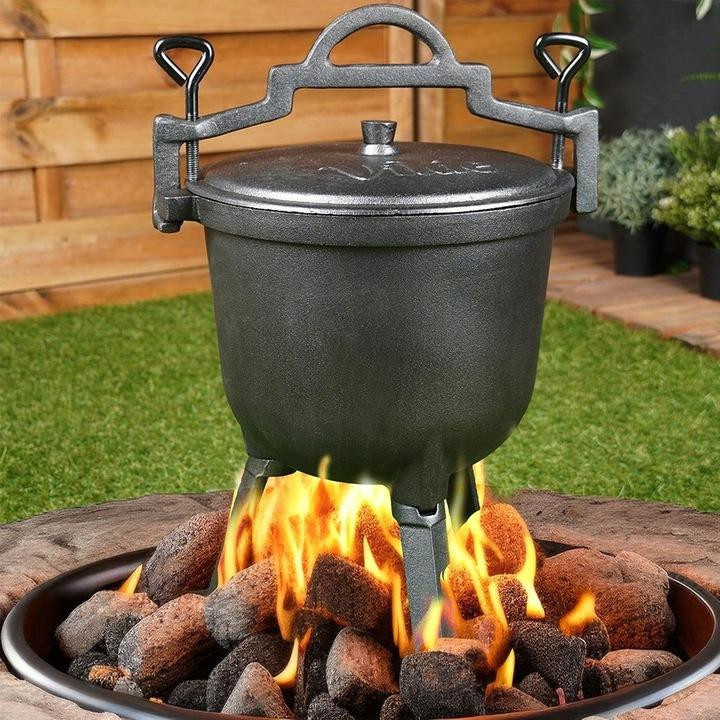 Gusseiserner Kessel Vilde Schwarz 8 l Jagdtopf für das Lagerfeuer - Bild 6
