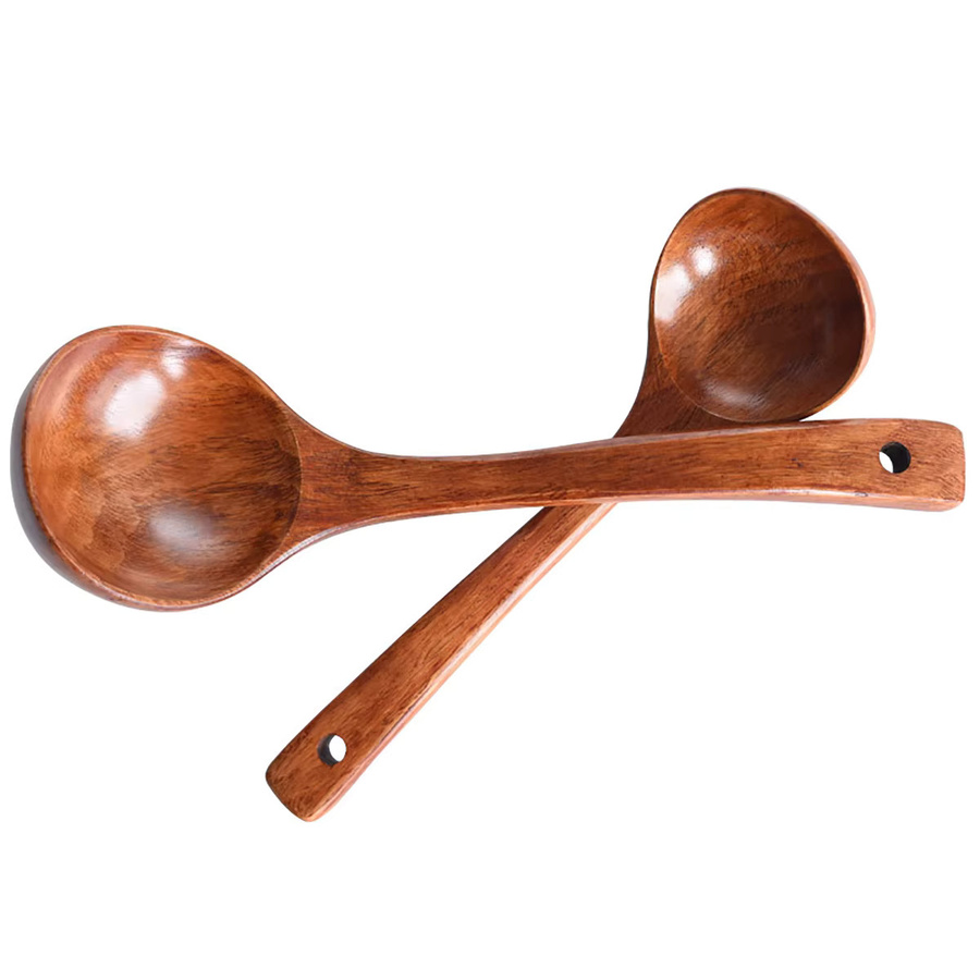 Komu Holz-Suppenkelle aus braunem Holz für Antihaft-Töpfe - Bild 3