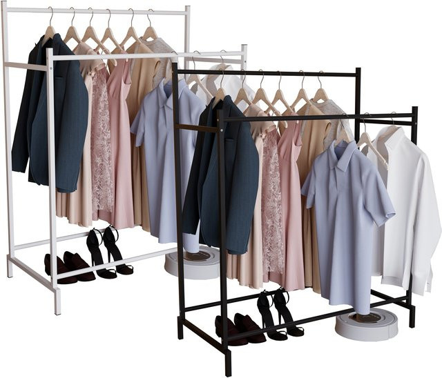 VCM Metall Kleiderschrank im Industrie Design, offener Kleiderständer, H x B x T: 136 x 103 x 52 cm - Bild 1