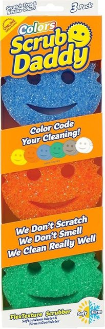 Scrub Daddy Küchenschwämme Set, 3 Stück, Mehrfarbig, Kratzfreie Spülschwämme für Küche, Bad und Haushalt - Bild 1