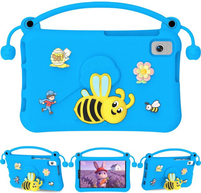 Stoßfeste Samsung Tab A9 Plus Tablet-Hülle aus EVA-Schaum mit Bienen-Ständer und Griff in Blau - Bild 1