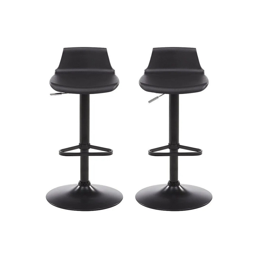 Barhocker Calas von Vente-unique in Schwarz mit Kunstleder und Metallgestell, Höhe: 45 cm - Bild 2