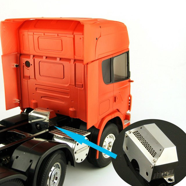 Tamiya Getriebe Abdeckung Dekorieren, Metall, Maßstab 1:14, Zubehör - Bild 1