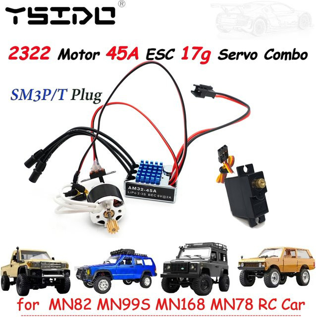 YSIDO RC Auto Outrunner 2322 Brushless Motor mit AM32 45A ESC 17g Servo Combo für RC Auto MN82 MN99S MN168 MN78 RC Crawler Offroad-Teile - Bild 1