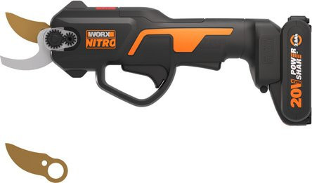 WORX Akku-Astschere WG330E.2 in Schwarz mit 20V, 25 mm Klingenöffnung und SK5-Titanium-beschichteten Stahlklingen - Bild 1