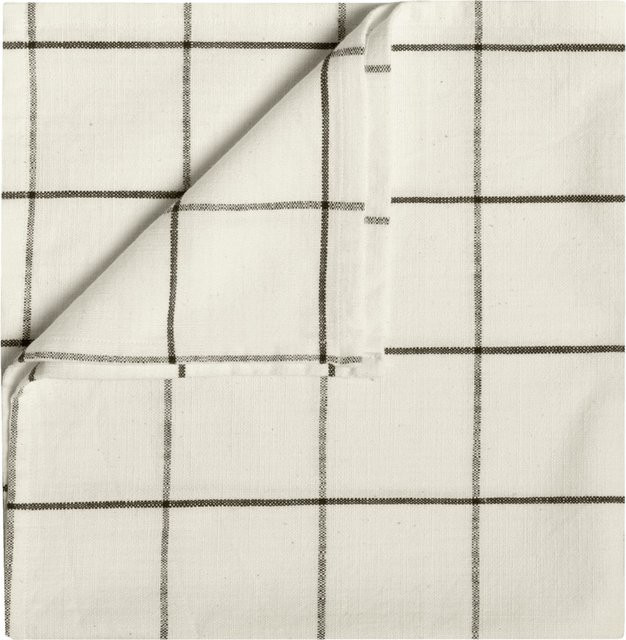 ERWIN M. Serviette Skan groß kariert in Cremeweiß/Anthrazit, 6er Pack, B/L: 50 x 50 cm - Bild 1