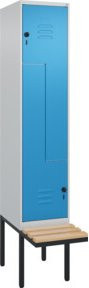 C+P Z-Spind Classic PLUS Sitzbank mit 2 Fächern und Sicherheits-Drehriegel, Buche-Hartholz, B/T/H: 212 x 40 x 81,5 cm - Bild 1