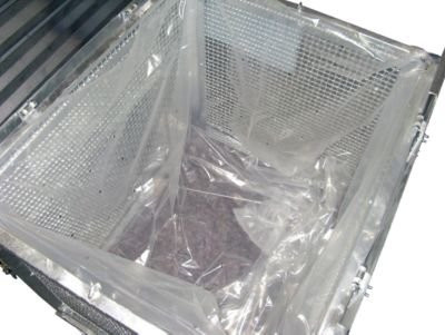 Bauer Seitenfaltensack für Sonderabfall-Behälter Typ STB, genadelt, Stärke 85 µ, transparent, 50 Stück - Bild 1