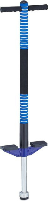 Relaxdays Pogo Stick Edelstahl Blau Rutschfest - Bild 1
