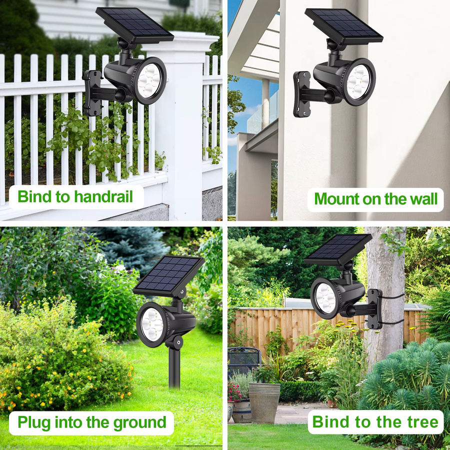 Intelamp Solar-LED-Outdoorstrahler in Schwarz für die Gartenbeleuchtung mit IP65 Wasserdichtigkeit - Bild 5