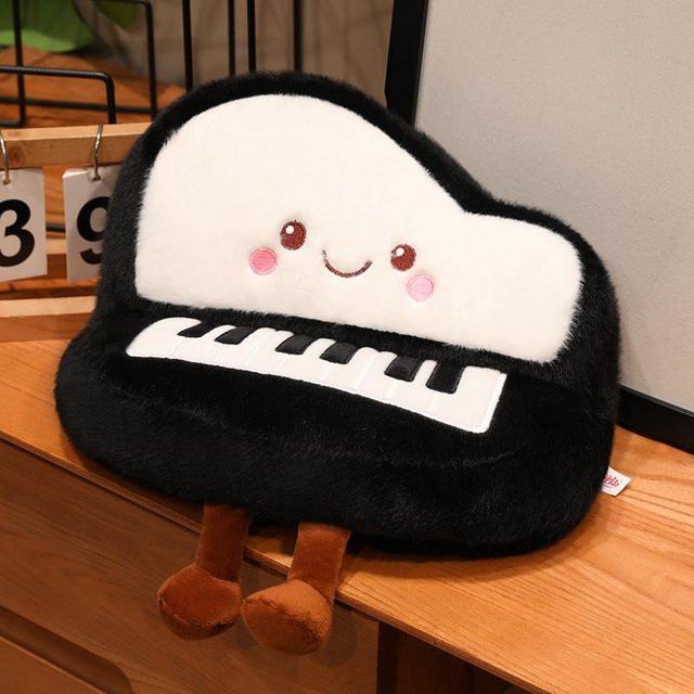 Kawaii Klavier Plüschtier, Cartoon Kuscheltier, Musikinstrument Puppe, Schlüsselanhänger, 33cm - Bild 1