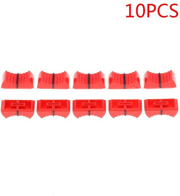 Binchi Outdoor Product 10er Set Fader-Reglerkappen aus Kunststoff für Mischpulte und Schreibtischschalter, geripptes Design, Farben: Rot, Gelb, Blau, Grau, Schwarz - Bild 1