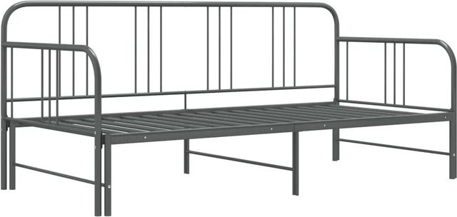 vidaXL Ausziehsofa Bettgestell aus Metall in Grau, B/T/H: 90 x 200 cm - Bild 1