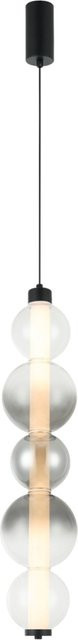 Lamkur LED Hängeleuchte modern in Schwarz aus Stahl und Glas B: 120 cm, H: 15 cm, T: 15 cm - Bild 1