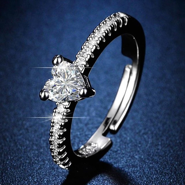 Lucky Star Jewelry Ring, Herz, Zirkonia, Kupfer, Silber, Damen - Bild 1