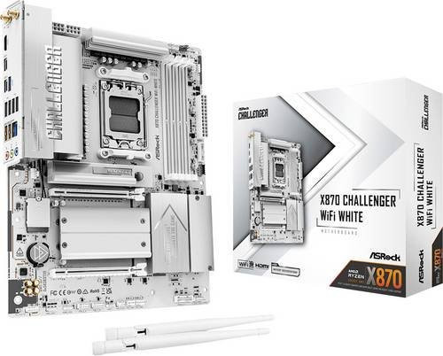ASRock X870 Challenger WiFi Mainboard White AM5 ATX - Bild 1