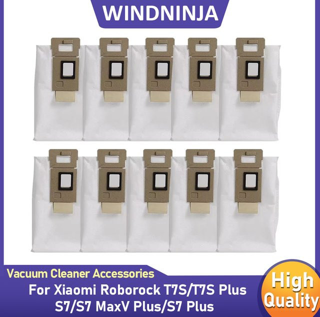 WINDNINJA Staubbeutel in Weiß passend für Roborock S7, S7 Plus, S7 MaxV Plus, T7S und T7S Plus als Zubehör für den Staubbehälter - Bild 1
