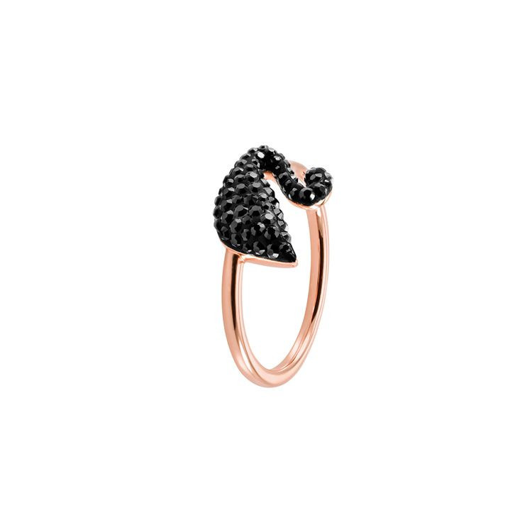 Swarovski Ring, Schwarz, Kristall, Roségold, Damen, Ringgröße 60 - Bild 3
