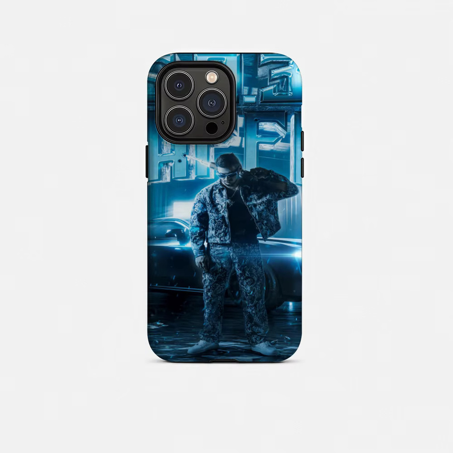 R-RVFV MAFFIA22 Handyhülle für iPhone 17 16 15 14 13 12 Pro Max Plus mit glänzender HD-Doppelschicht-Flüssighartschale in Weiß und Blau - Bild 6