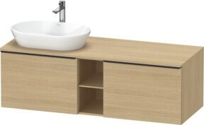 Duravit Waschtischunterschrank D-Neo Wandhängend in Weiß und Eiche Natur, B/T/H: 140 x 55 x 45,9 cm - Bild 1