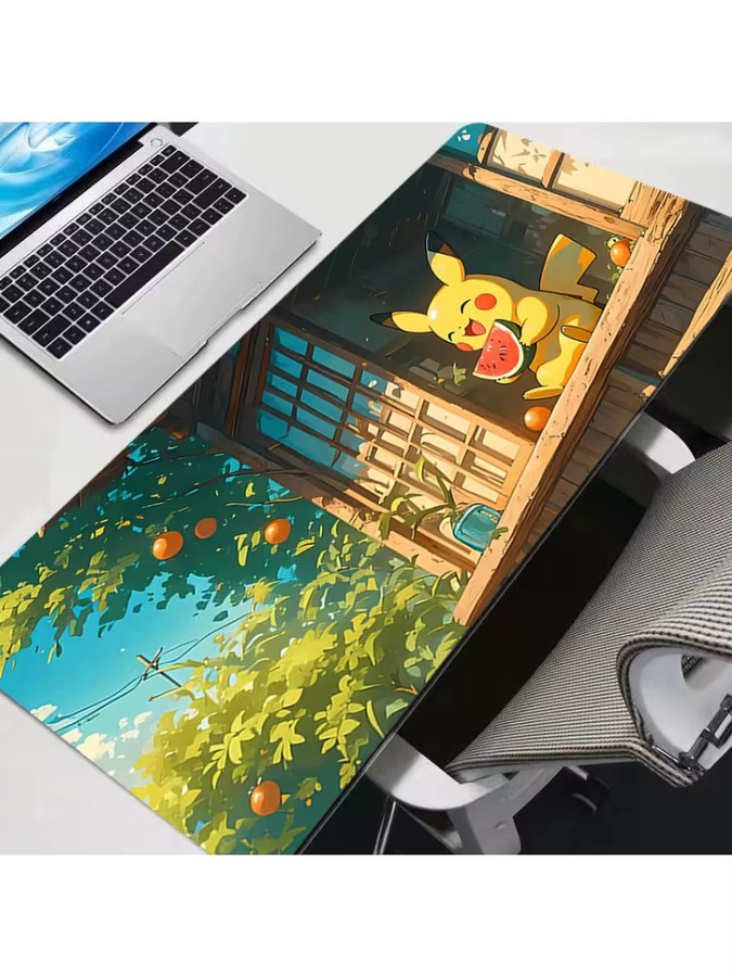 Bandai Pikachu Gaming Mauspad Multicolor Schreibtischunterlage mit verstärkter Kante - Bild 2