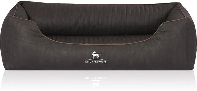 Knuffelwuff Hundebett Tampa Orthopädisch aus Kunstleder in Schwarz, B/T: 120 x 85 cm - Bild 1