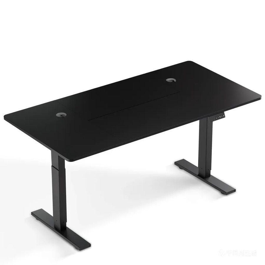 HOMAVO Elektrisch Höhenverstellbarer Schreibtisch mit Memory Funktion und Anti-Kollisions-System in Schwarz, B: 160 cm, T: 80 cm - Bild 2