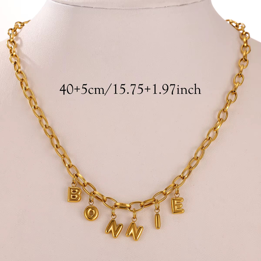 Namenskette Edelstahl, Gold, Damen - Bild 3