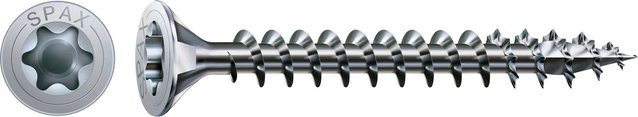 Spax Senkkopf Universalschraube für Holz mit Torx-Antrieb, Farbe Silber, 25 Stück, Durchmesser: 3,5 mm, Länge: 12 mm - Bild 1
