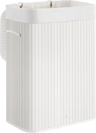 Songmics Wäschekorb mit Deckel in Weiß, B/T/H: 30 x 40 x 60 cm