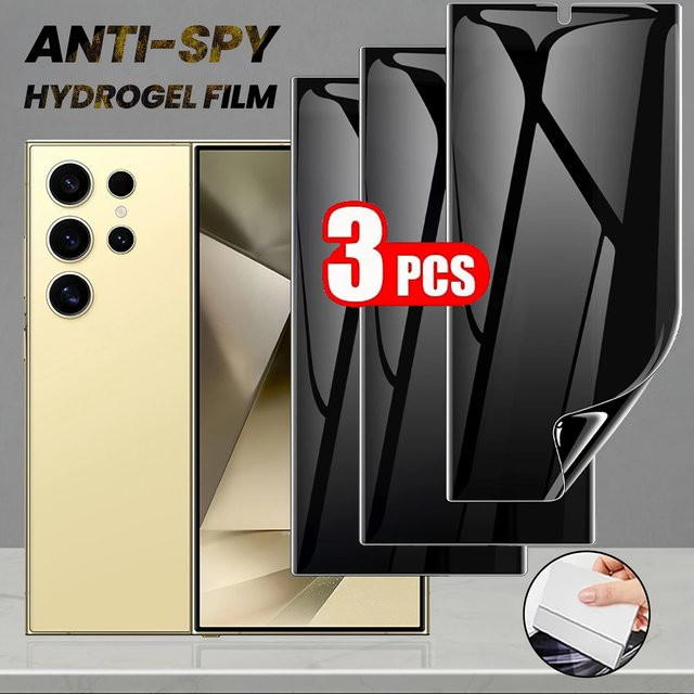 3er Pack Datenschutz-Hydrogel Displayschutzfolie für Samsung Galaxy A25 5G, A15, A24, A34, A55, A56, A05, A05s, A14, A26, A36 (Transparent) - Bild 1