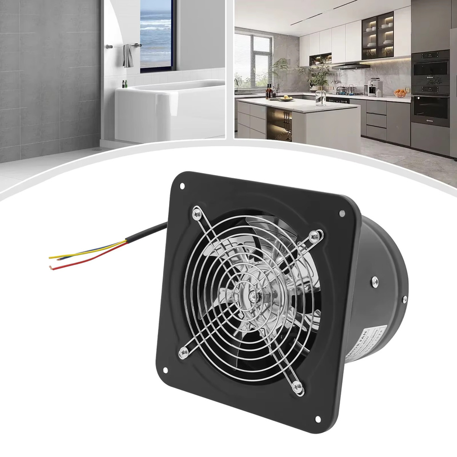Bymaocar Axial-Industrieventilator aus Metall in Schwarz, 40 W, 150 mm Durchmesser, 2800 U/min, Wandventilator für Lufteinlass und Luftabzug an Wand und Fenster - Bild 1