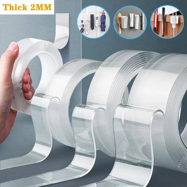 Doppelseitiges Nano-Klebeband transparent 2 mm dick, wiederverwendbar und wasserdicht - Bild 1