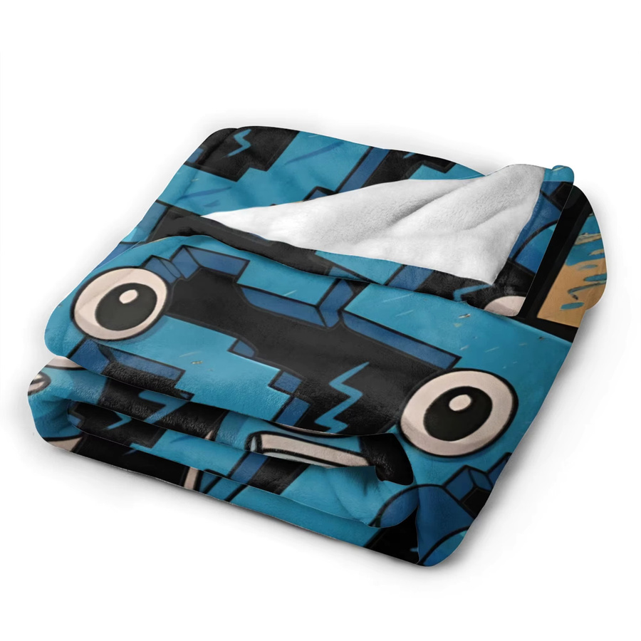 67 Six Seven Lustige Fleece-Decke in Blau, flauschiger Überwurf für Damen und Herren - Bild 3